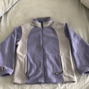 Purple and Gray North Face fleece Jacket